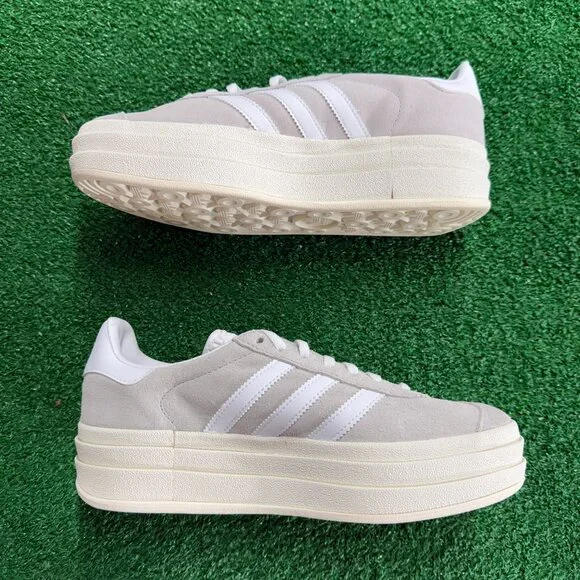Adidas Gazelle Bold Grey White Womens HQ6893 NEW* Sz 7.5 - Picture 4 of 7
